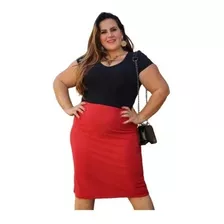 Saia Gorgurão Elastico Na Cintura Moda Senhora Plus Size Top