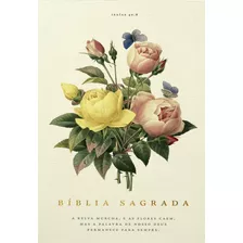 Livro Bíblia Nvi, Tecido Sobre Capa Dura, Bouquet, Letras De