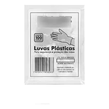 100 Un Luva Plastica Descartavel Transparente Limpeza 