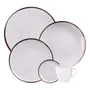 Aparelho De Jantar Canyon Em Porcelana Decorada 20 Peças Tramontina Off-white/branco/bege/marrom Filete