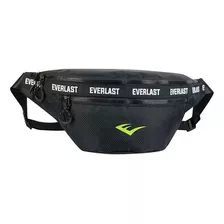 Riñonera Everlast Maxi Deportiva Liviana Color Negro Diseño De La Tela Liso