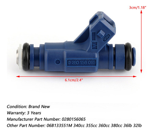 4 Inyectores De Combustible For Audi A4 Quattro Vw Passat Foto 7