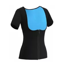 Cinta Camiseta Feminina Com Zíper E Manga Efeito Sauna Fit