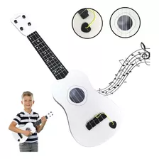 Mini Violao Infantil 57cm Branco Ukulele Palheta Cordas Aço