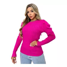 Blusa Feminino Suéter Modal Manga Bufante Inverno 3rd Sd325