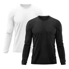 Kit 2 Camisetas Masculina Proteção Uv Dry Fit Manga Longa