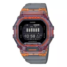 Reloj Pulsera Casio G-shock Gbd-200sm-1a5dr, Digital, Para Hombre, Fondo Negro Color Gris, Bisel Color Naranjado