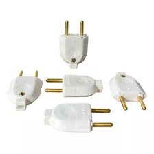  Adaptador Plug Pino Macho 10a P/ Extensão 2p Kit C/ 10 Pçs