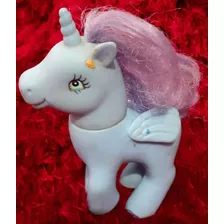 Boneca Pony / Pônei Azul Com Cabelo Roxo 10cm