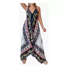 Vestido Lenço Indiano De Ponta Costa Nua Viscose 53