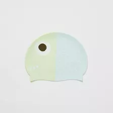 Gorra Natación/piscina De Silicona Para Niños - Sunnylife Color Verde Claro Diseño De La Tela Estampada Tamaño 3-9 Años