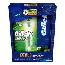 Kit Aparelho Gillette Mach3 Sensitive + 3 Cargas + 1 Toalha