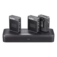 Godox Micrófonos Lavalier Inalámbricos, 2 Tx + 1 Rx + Estuch