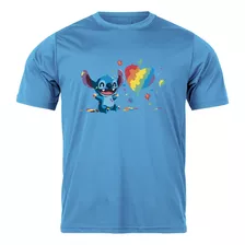 Camiseta Stitch Arco Íris Ótima Qualidade Reforçado