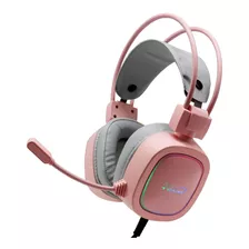 Audífonos Headset Gamer Njoytech Rosa Usb Sonido 7.1 Rgb