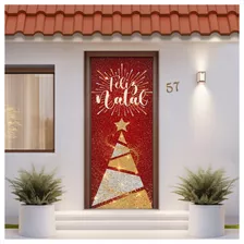 Capa De Porta Decoração Festa Tecido Com Elástico 0,85x2,10m Cor Natal 2023 Anv-2880