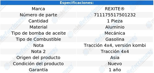 Bomba Aceite Octavia 4 Cil 1.8l 99-03 Rexite Foto 2