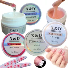 Kit 4 Gel X&d Alongamento Unha Profissional 15g Manicure