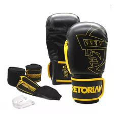 Luva + Bandagem + Prot Bucal Boxe Muay Thai Pretorian Core