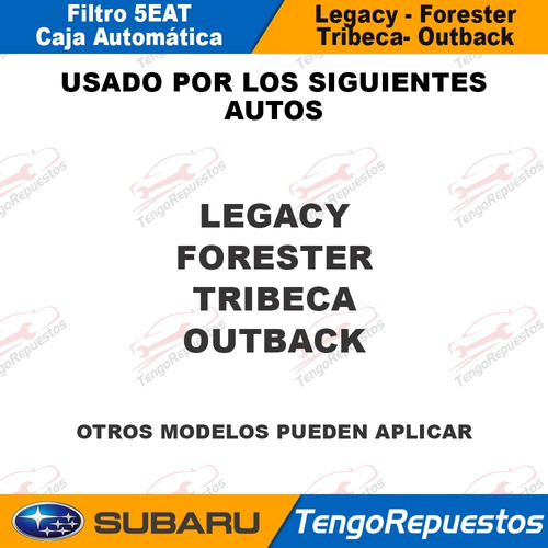 Filtro Caja Automatica Subaru Tribeca Legacy Forester 5eat Foto 5
