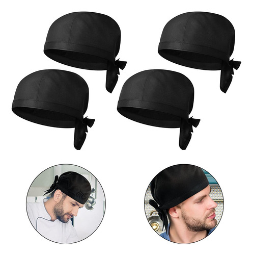 4 Pcs Gorro Cofia Para Chef Cocinero Estilo Turbante Unisex