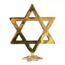 Estrela De Davi Grande Em Metal Dourado Para Igreja 20cm