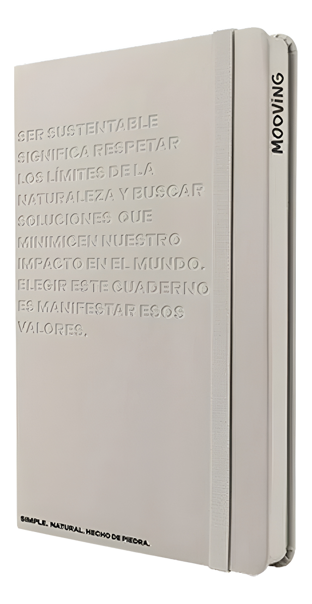 Cuaderno A5 96 Hojas De Papel Piedra T/ Dura Mooving 1258132