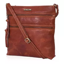 Bolso Para Dama Terracota Bandolera Cuero Estalon