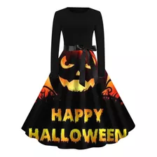 Vestido Feminino Y Com Estampa Vintage De Halloween Na Altur