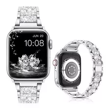 Malla Para Apple Watch Series1-7 Brillos Plata 38/40/41mm