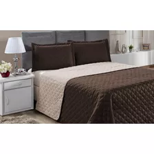 Cobre Leito Casal Queen 3 Pçs Cama Box Dupla Face Com Viés 