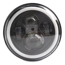 Farol Led 7 Polegadas Angel Eyes 60w Moto/carro