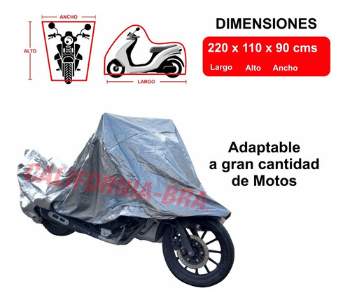 Funda Cubierta Lona Afelpada Moto Italika Pulsar Honda Yamah Foto 4