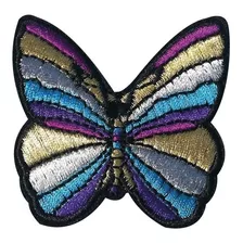 Aplique Termoadhesivo Mariposa Multicolor Bordada X10 Unid.
