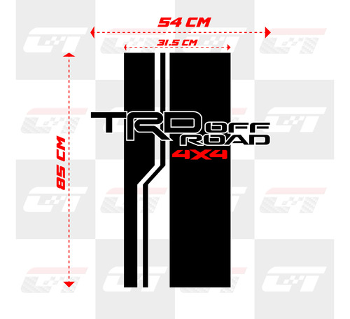 Stickers Vinil Franja Batea Toyota Tacoma Trd Off Road 4x4  Foto 3