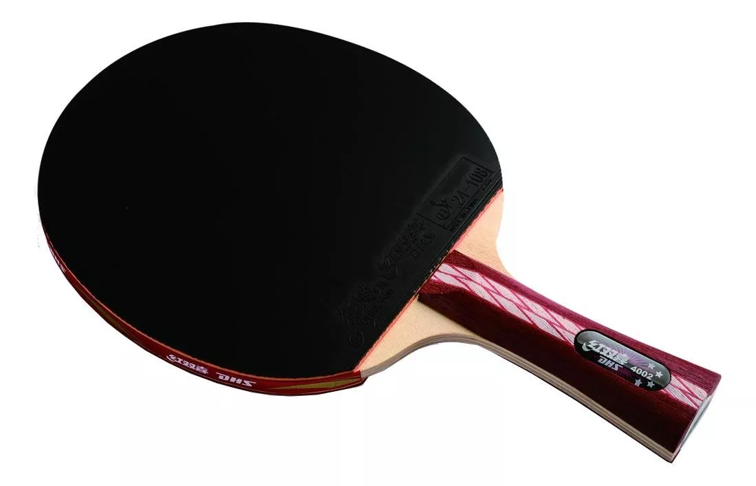 Raquete De Ping Pong Dhs 4002 Preta E Vermelha Fl (côncavo)