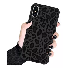 Funda Kanghar Para iPhone X/xs-leopardo Negro