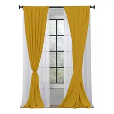 Juego De Cortinas Aline 4 Paños 145x210 En Modo Hogar