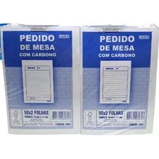 20 Blocos Comanda Pedido De Mesa Cópia C/ Carbono 50x2