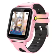 Reloj Inteligente P/niños Jianyana C/linterna - Rosa C/negro