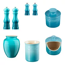 Kit Le Creuset 7 Utensilios Em Cerâmica E Plástico Abs Azul