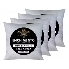 Kit 4 Enchimentos Refil Almofada 50x50 Silicone Não Deforma