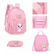 Mochila Escolar Para Niñas Y Niños, Kit B