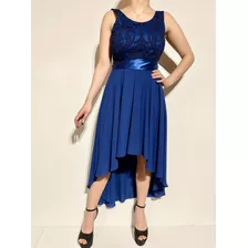 Vestido Fiesta Corto Largo Azul Francia T.m,l