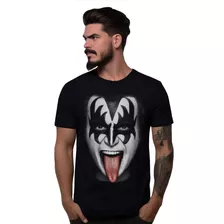 Camiseta Kiss Gene Simmons Face Bomber Rock Banda