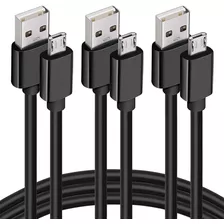 Cable Usb A Micro Usb, 3 Cables/negro/6 Pies