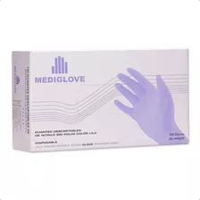 Guantes Mediglove Descatables Nitrilo Lavanda Caja X100 Unid