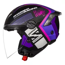 Capacete Norisk Neo Vizion Preto-fosco/roxo Aberto Promoção