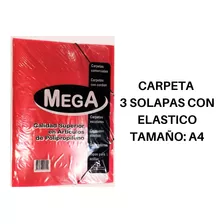 Carpeta A4 3 Solapas Con Elastico Polipropileno 