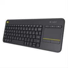 Logitech K400 Plus, Teclado Inalámbrico Touch, Pc Android Tv Color Del Teclado Negro Idioma Español